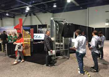 Simpro bin tippers at Waste360 Expo in Vegas