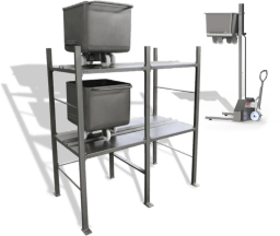 Simpro manufactures a range of products for lifting, stacking and storing bins such as FoodCaps and Eurobins. Bin Stackers & Racking